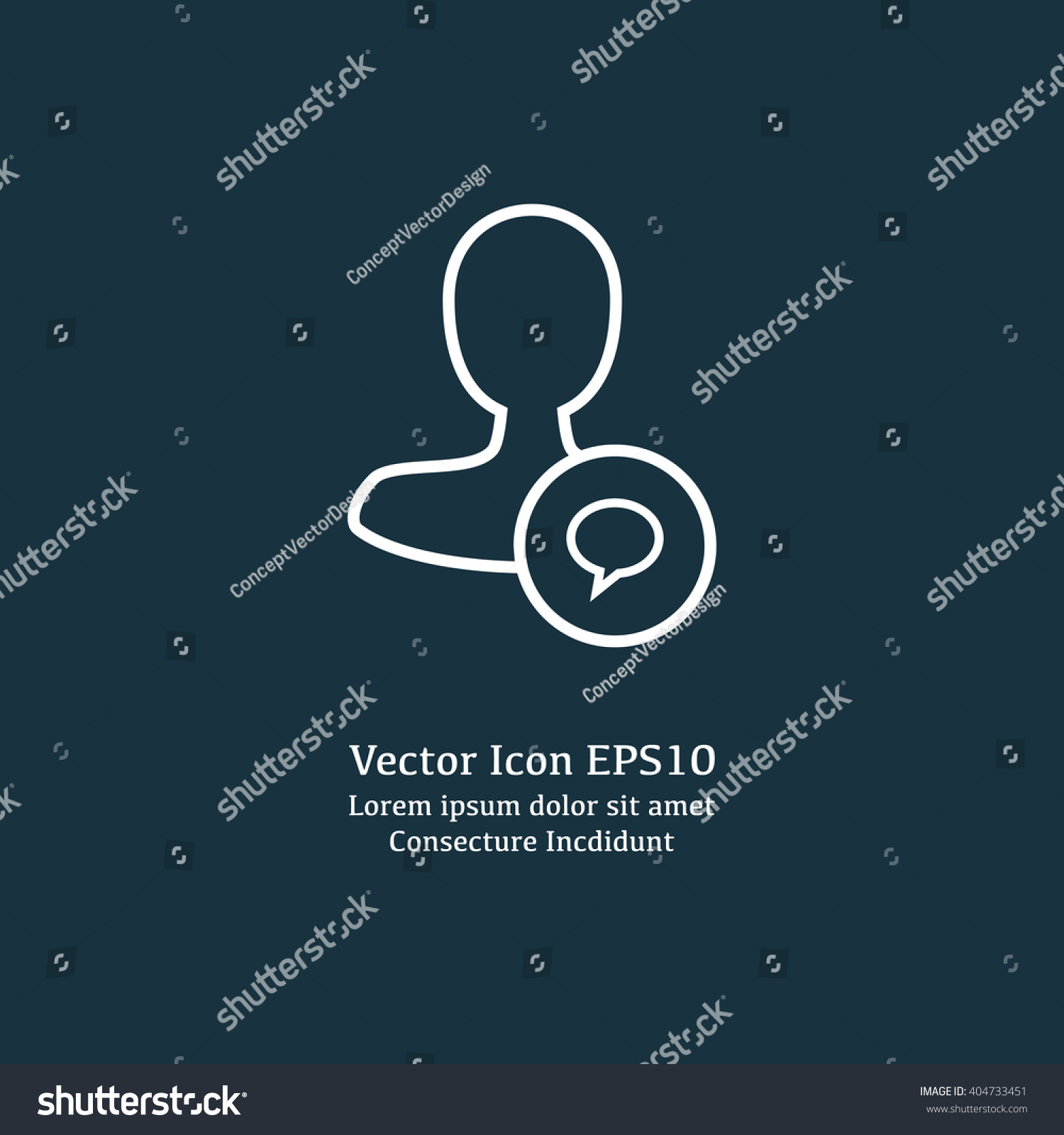 Vector Illustration Message User Icon Stock Vector (Royalty Free ...