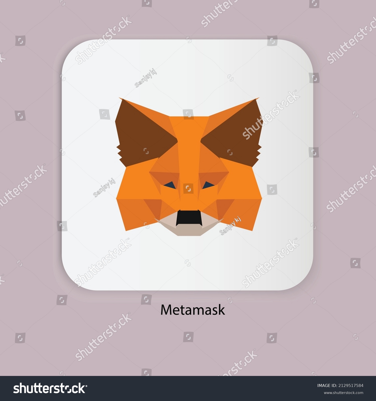 SVG of Vector illustration of Metamask logo isolated on white background.  svg