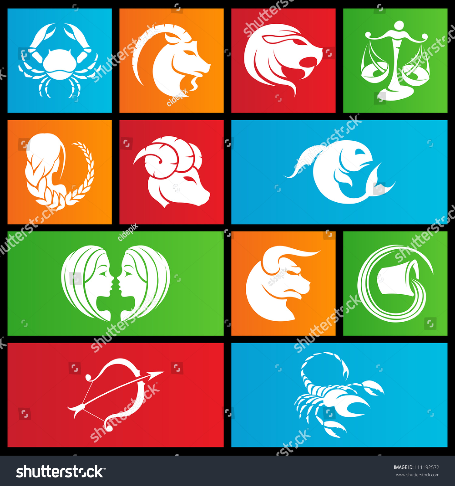 SVG of vector illustration of metro style zodiac star signs svg