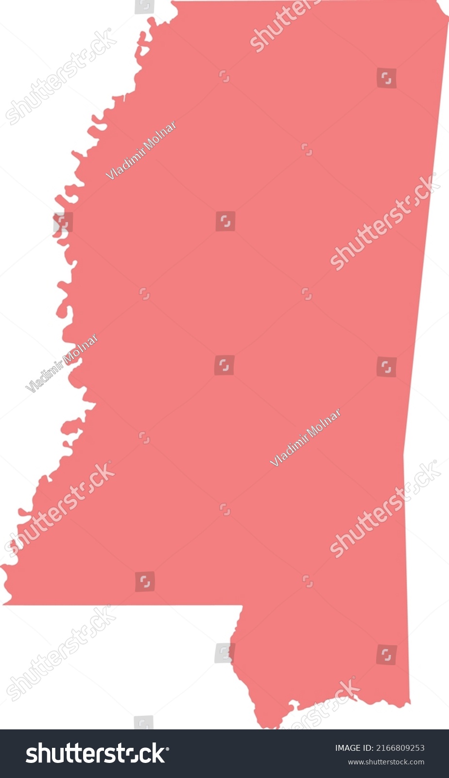 Vector Illustration Mississippi Map Stock Vector (Royalty Free ...