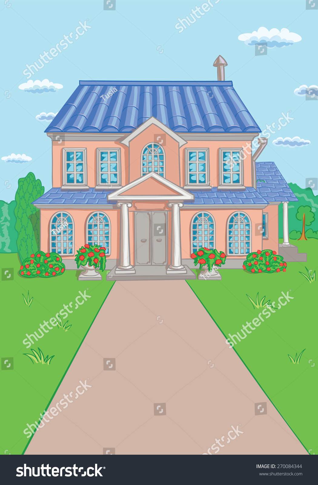 Dream House Cartoon - Fotki Color Build Your Own Clipart Building