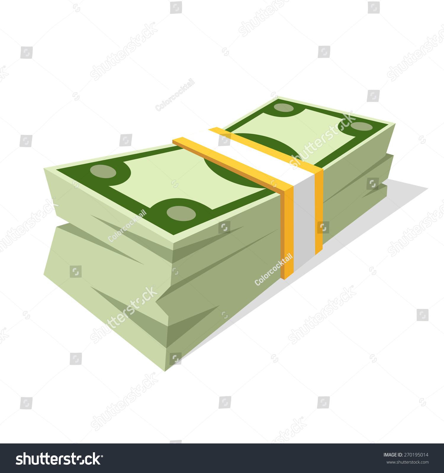 Vector Illustration Money Stack Cartoon Style Stock Vector 270195014 ...