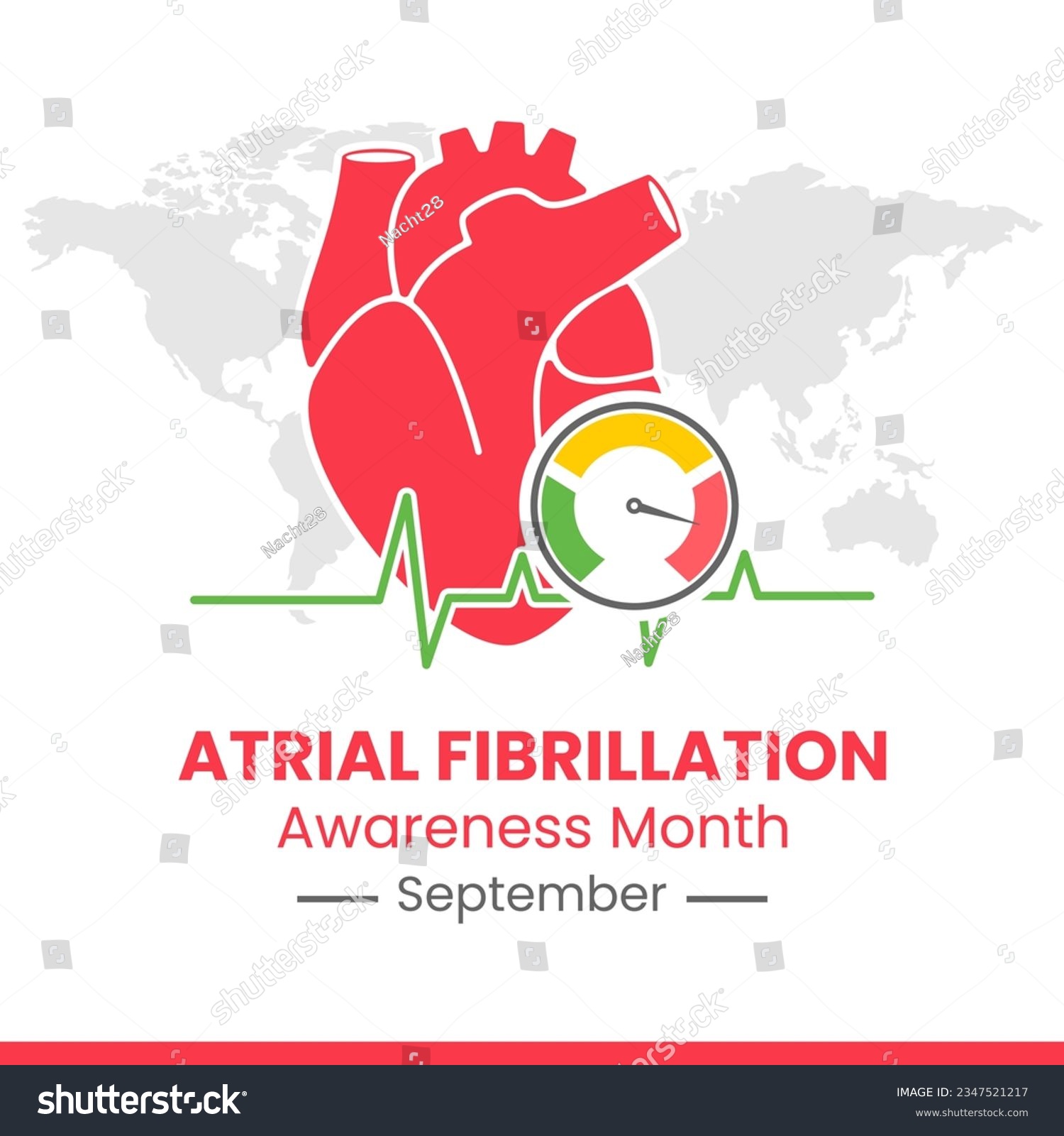 SVG of Vector illustration of National Atrial Fibrillation Awareness Month suitable for AFIB poster, card, social media post svg