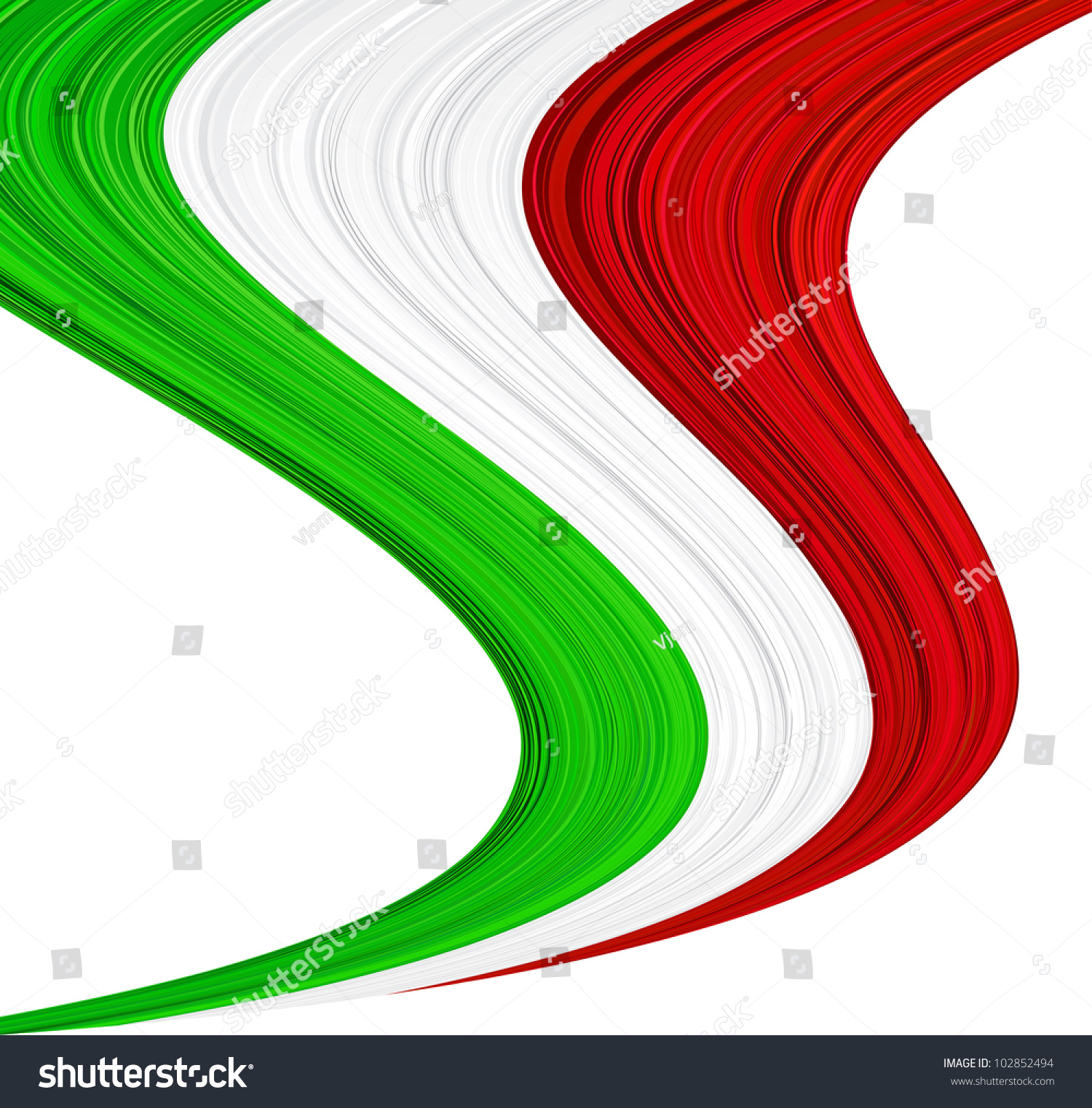 Vector Illustration Of National Italian Flag. - 102852494 : Shutterstock