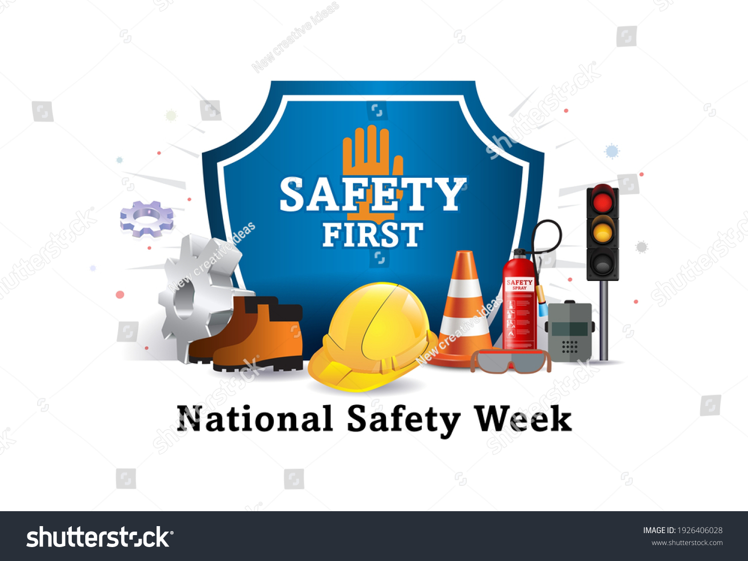 67 857 Flame Nation Images Stock Photos Vectors Shutterstock   Stock Vector Vector Illustration Of National Safety Day Week And Worker Employees Safety Awareness At Working 1926406028 