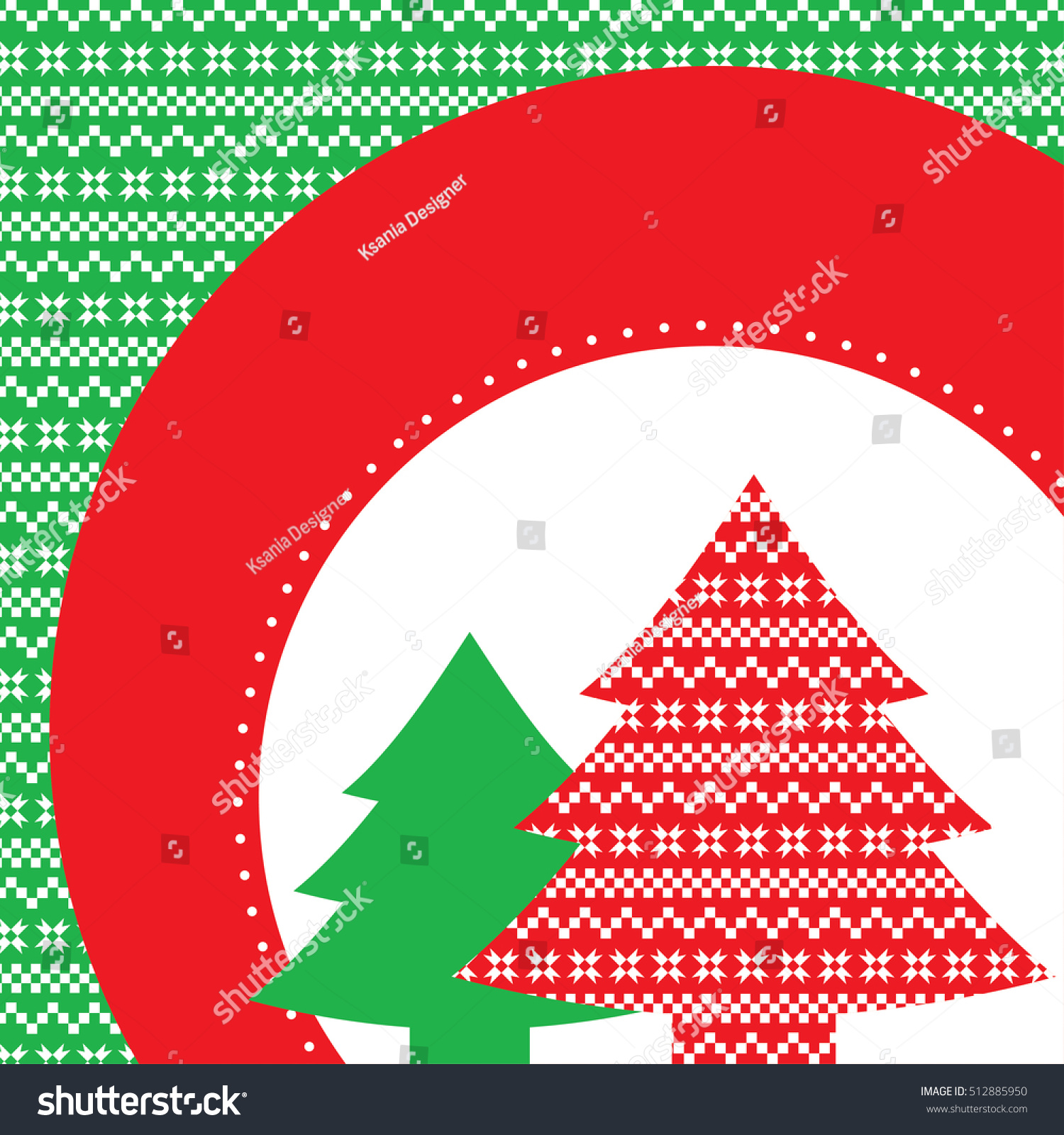 Vector Illustration Of New Year And Christmas Decorative Trees With Vector Illustration Of New Year And Christmas Decorative Trees With