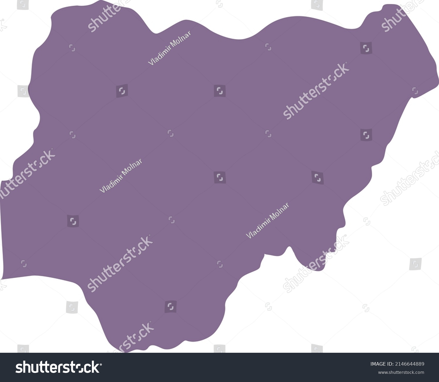 Vector Illustration Nigeria Map Stock Vector (Royalty Free) 2146644889 ...