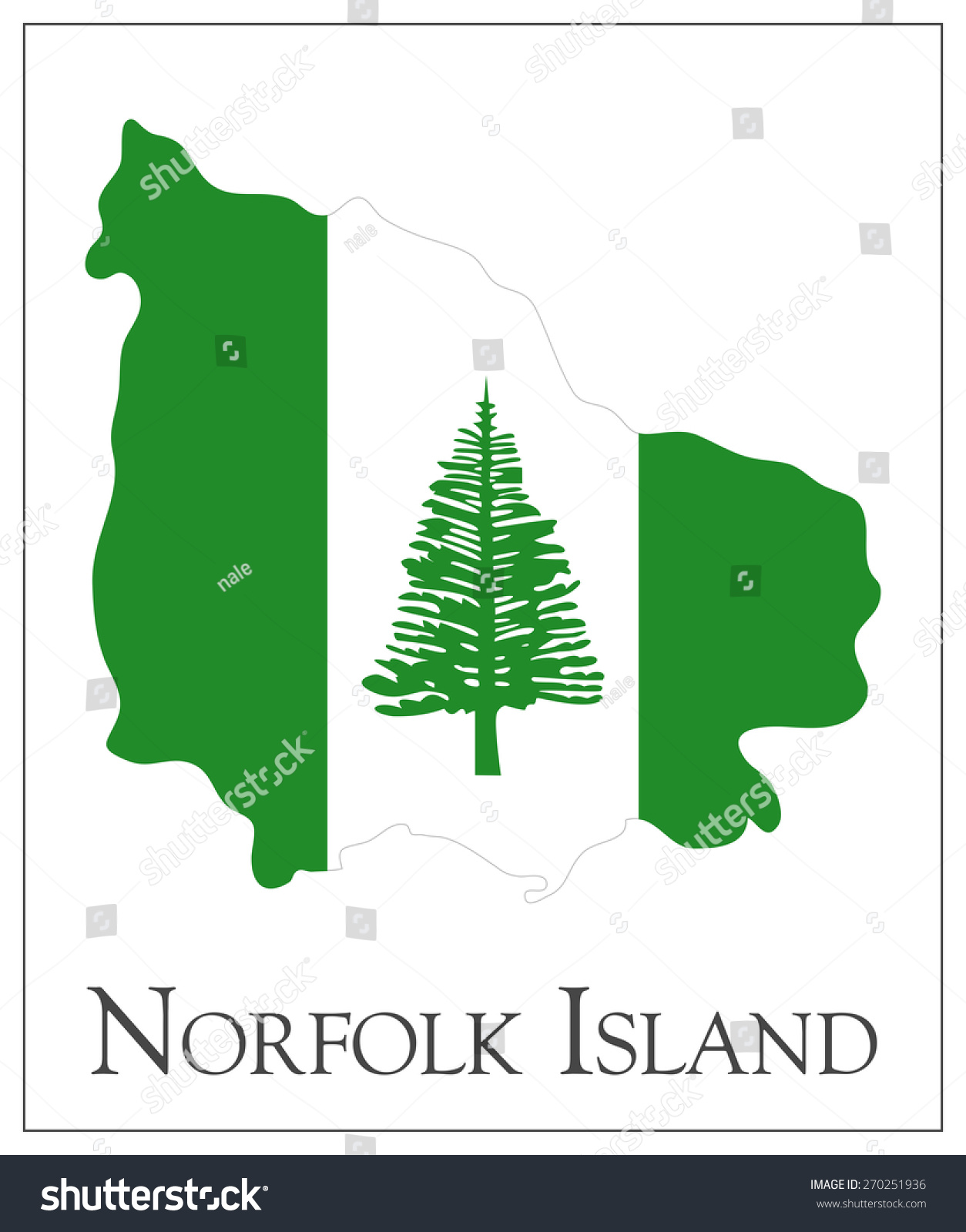 Vector Illustration Of Norfolk Island Flag Map