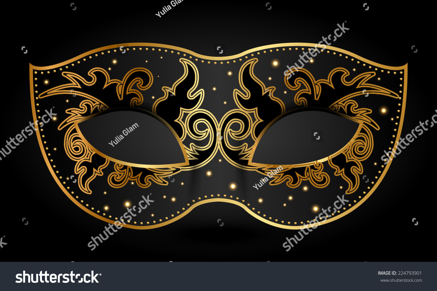 1,557 Black and gold masquerade mask Stock Vectors, Images & Vector Art ...