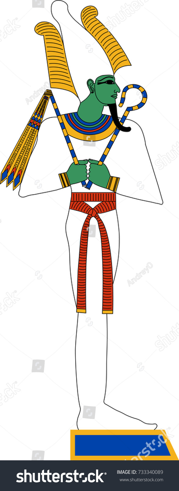 Vector Illustration Osiris Ancient Egyptian God Stock