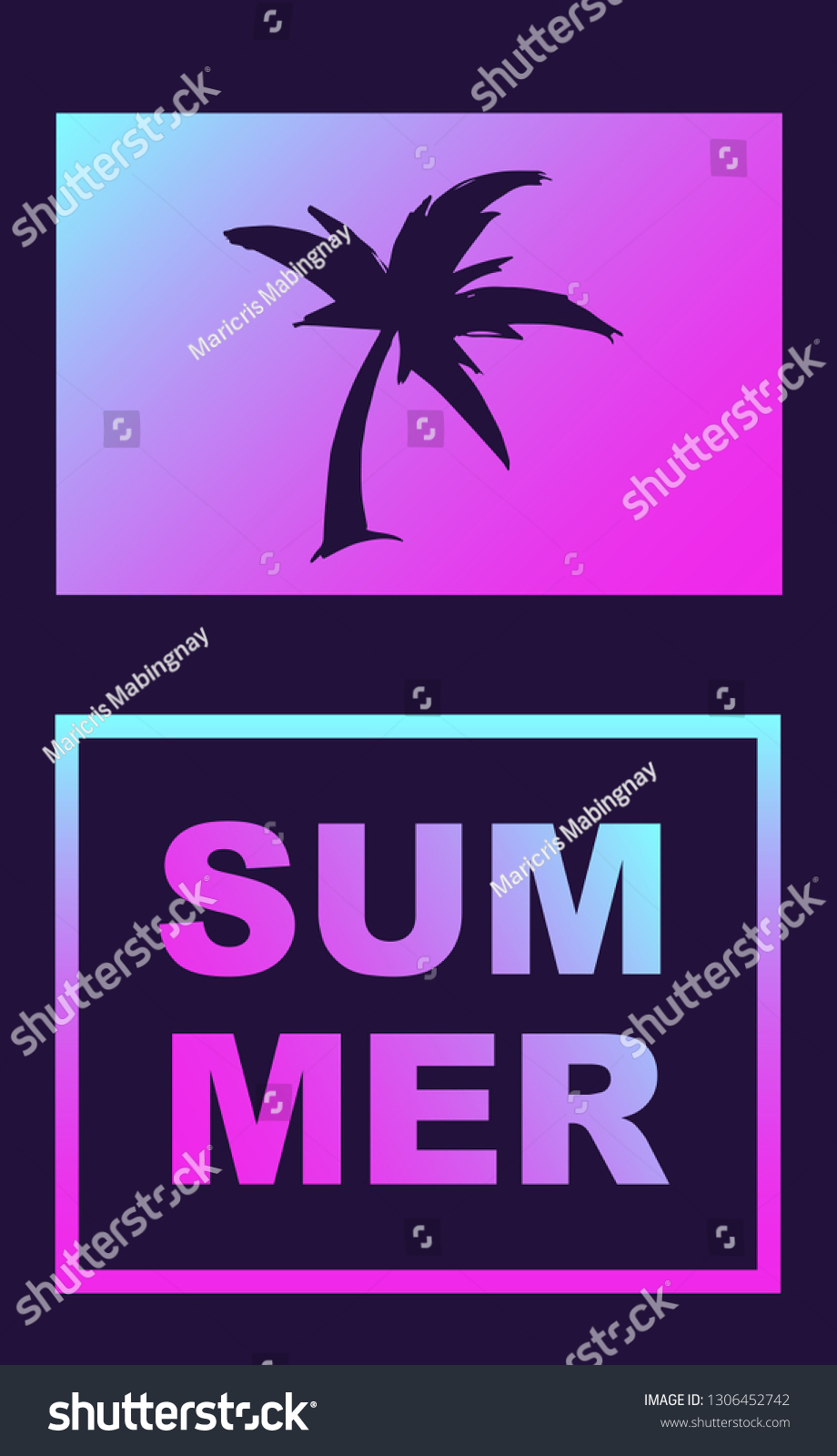 Vector Illustration Palm Tree Summer Poster Stock Vector Royalty Free 1306452742 Shutterstock 8523