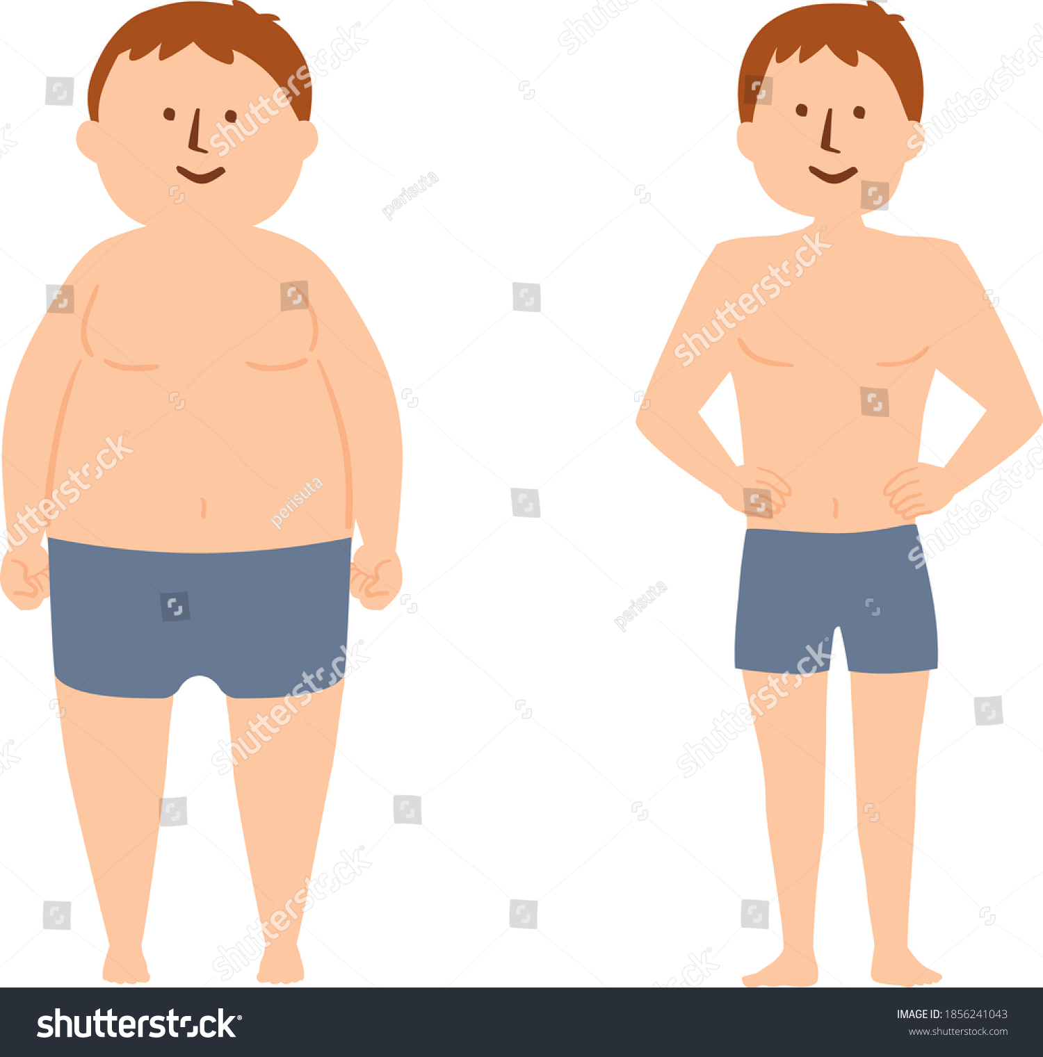 Vector Illustration Person Plump Body Stock Vector (Royalty Free ...