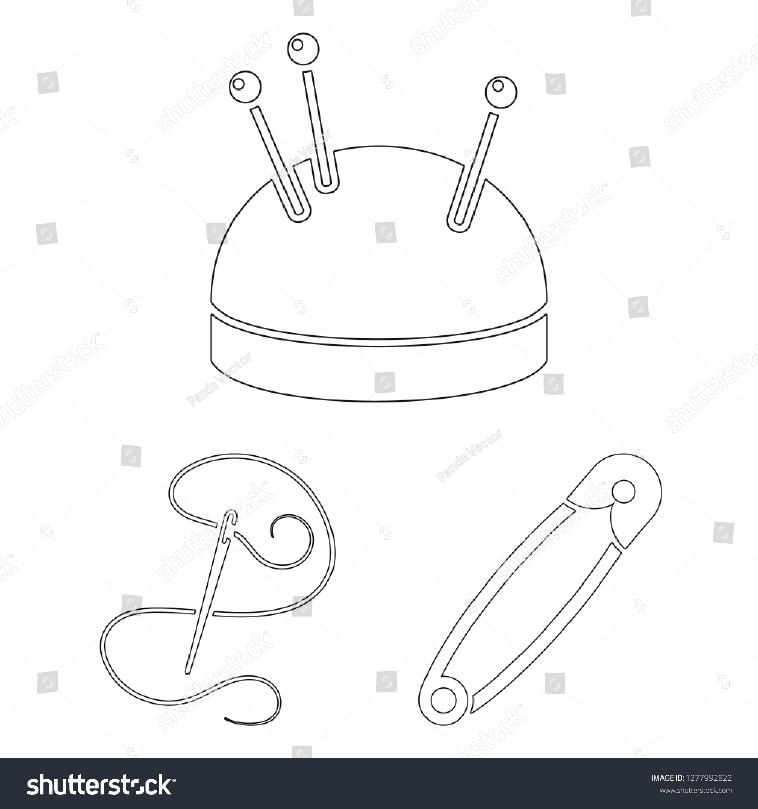 Vector Illustration Pin Sewing Icon Collection Stock Vector Royalty Vector Illustration Pin Sewing Icon Collection Stock Vector Royalty