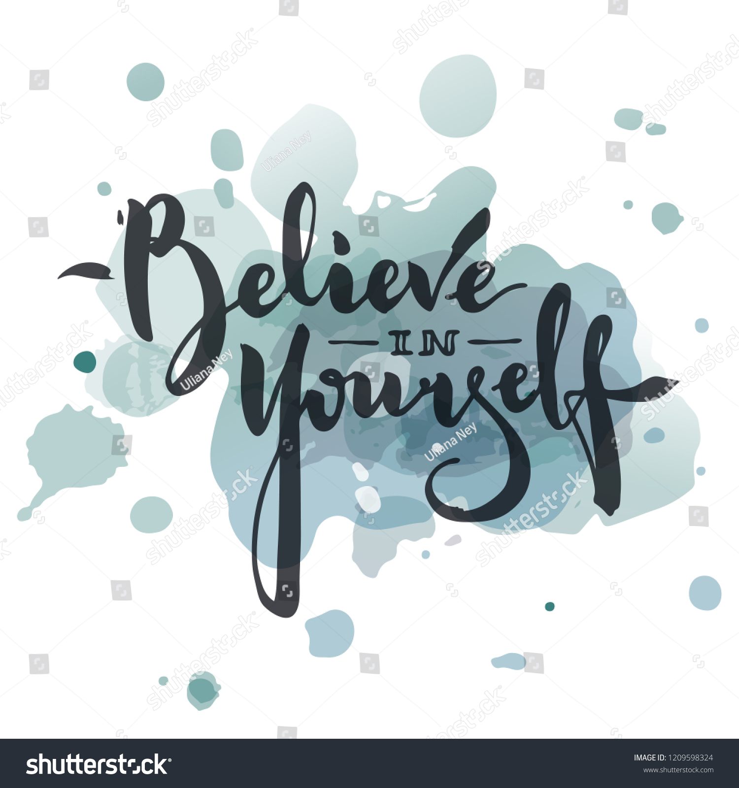 Vector Illustration Positive Affirmation Calligraphy Text Stock Vector ...