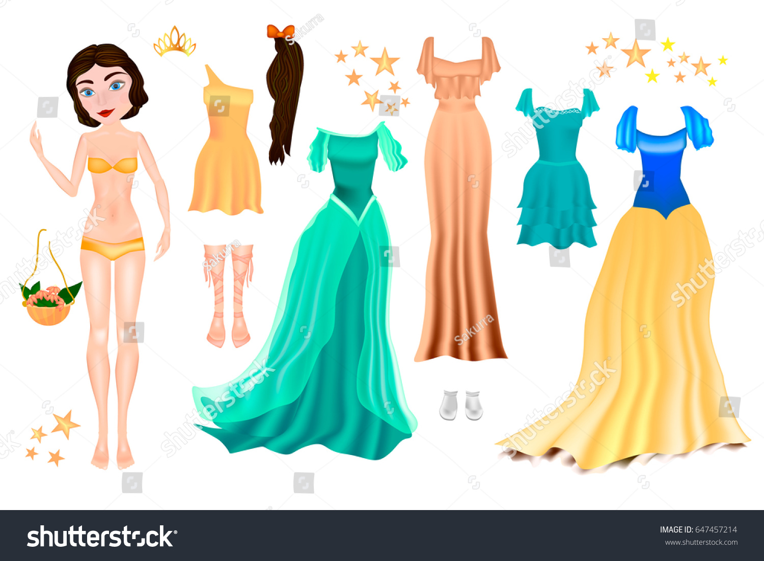 paper doll princess printable