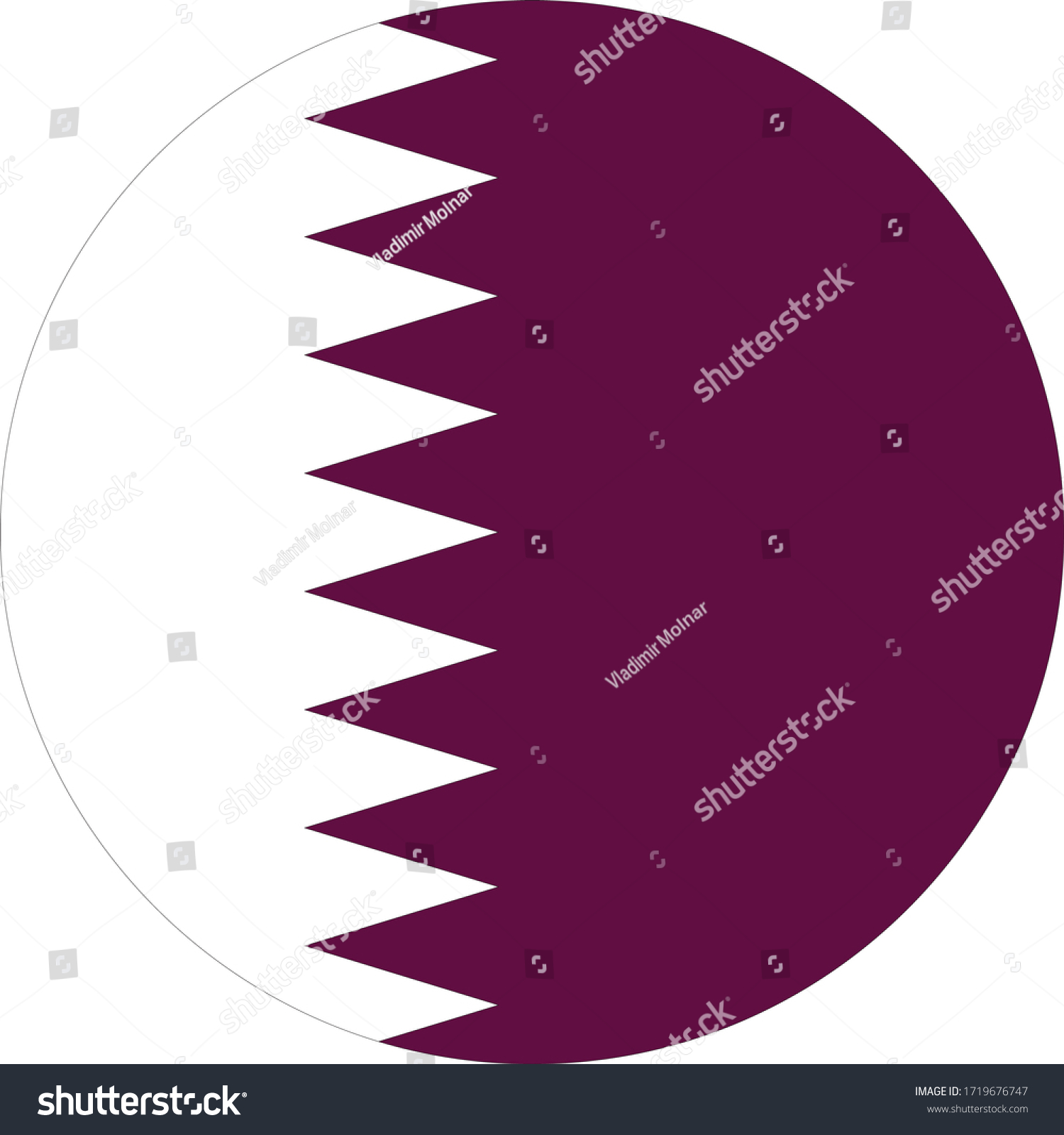 Vector Illustration Qatar Flag Stock Vector Royalty Free 1719676747 