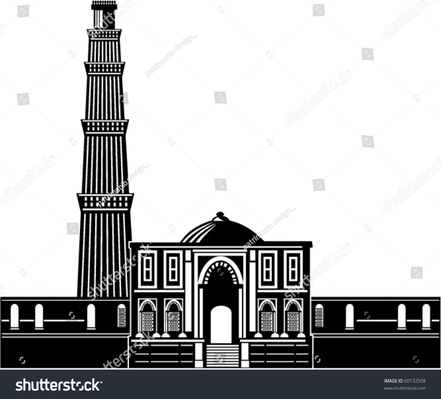 Vector illustration of qutab minar in delhi