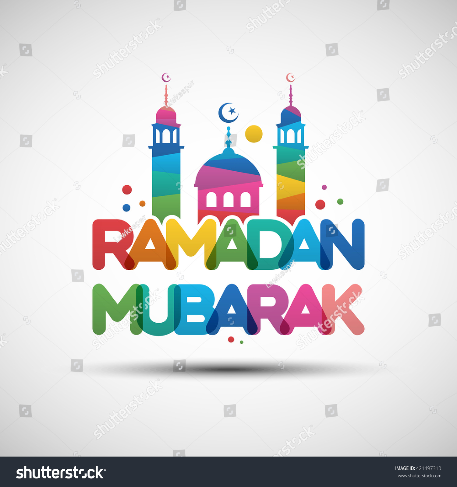 Vector Illustration Ramadan Mubarak Greeting Card Stock 