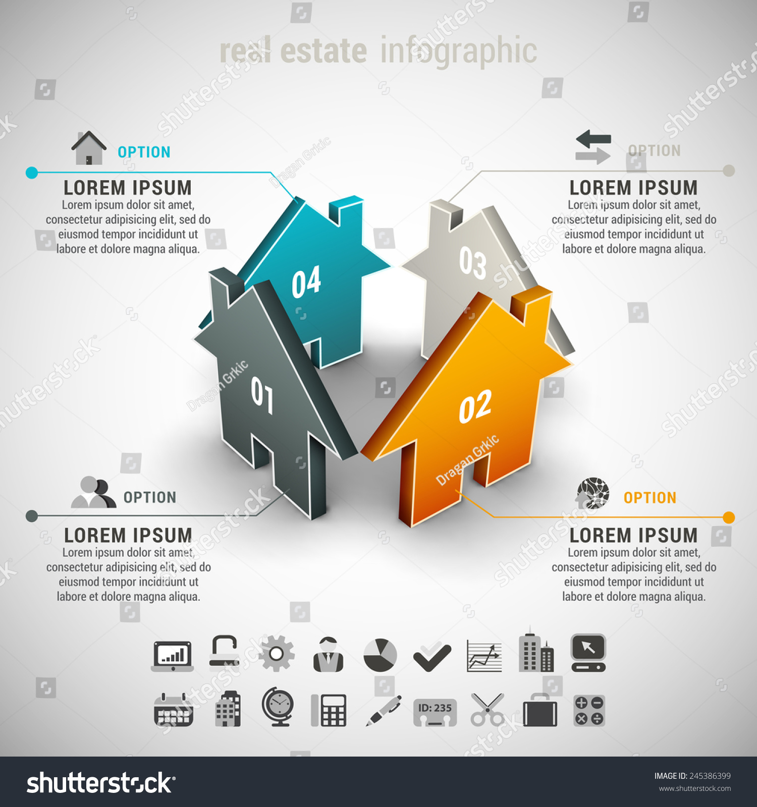 Vector Illustration Real Estate Infographic Made Stock Vector (Royalty ...