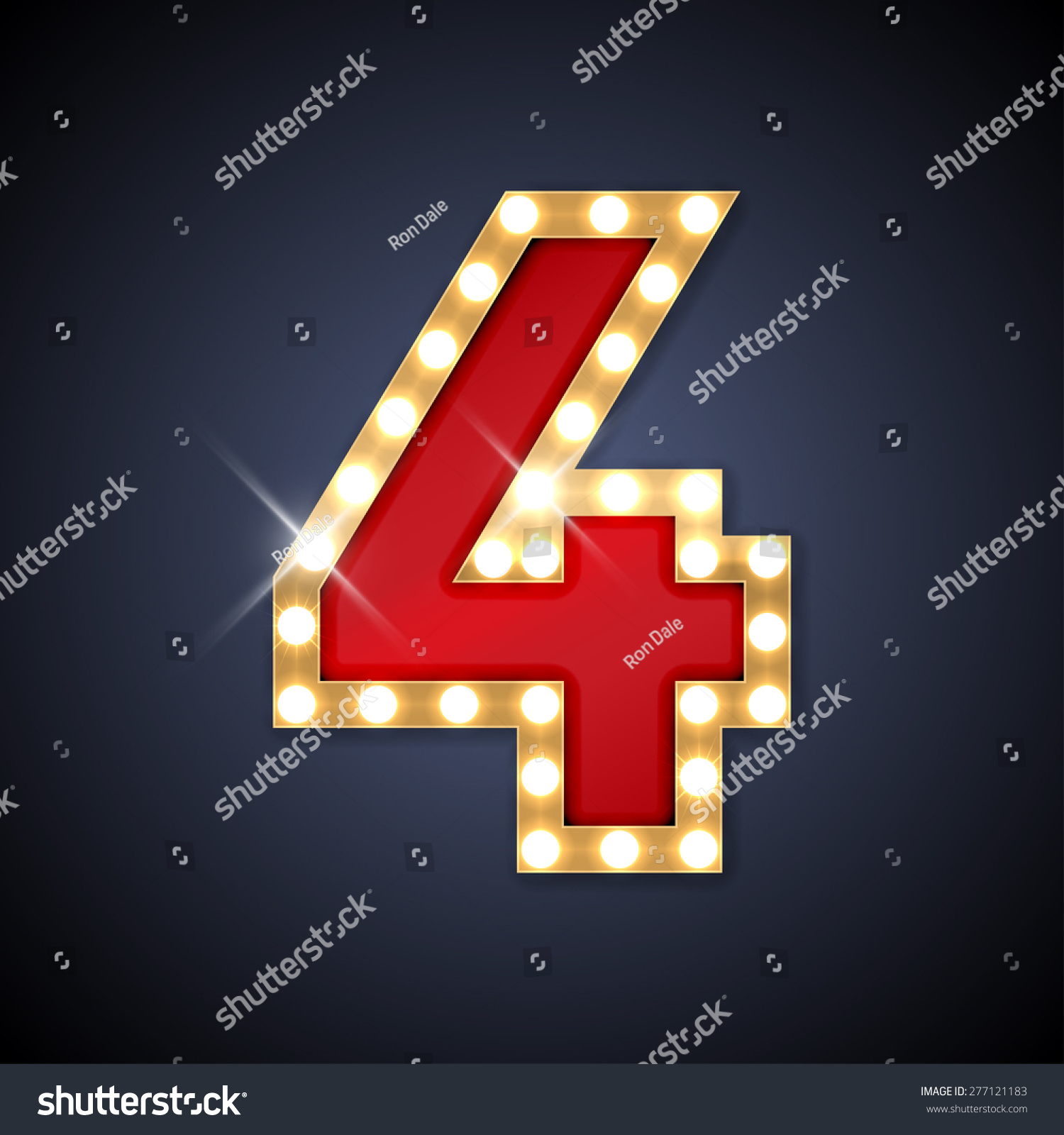 Vector Illustration Realistic Retro Signboard Number Stock Vector ...