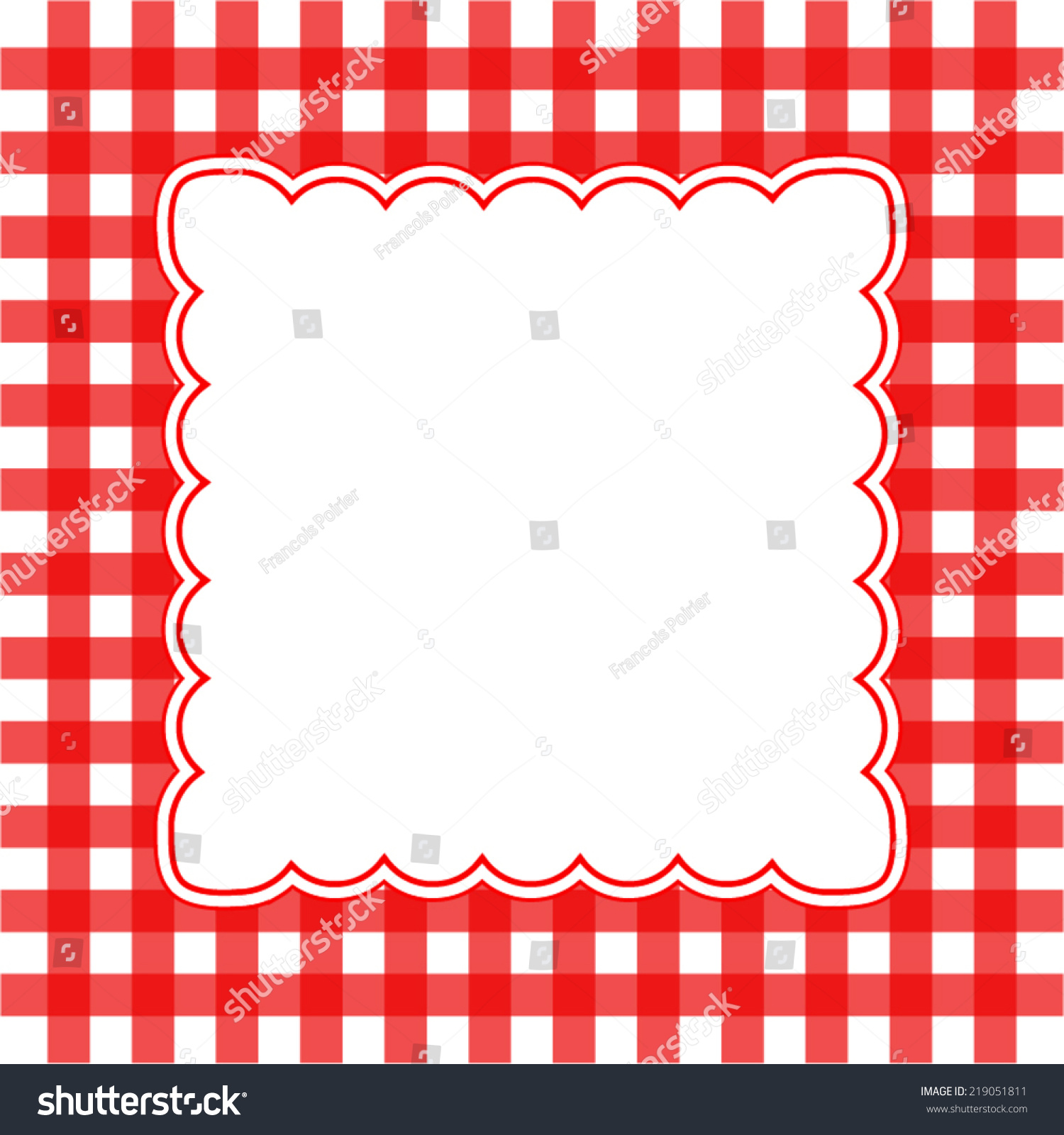 Vector Illustration Red White Gingham Concept Stock Vector (Royalty