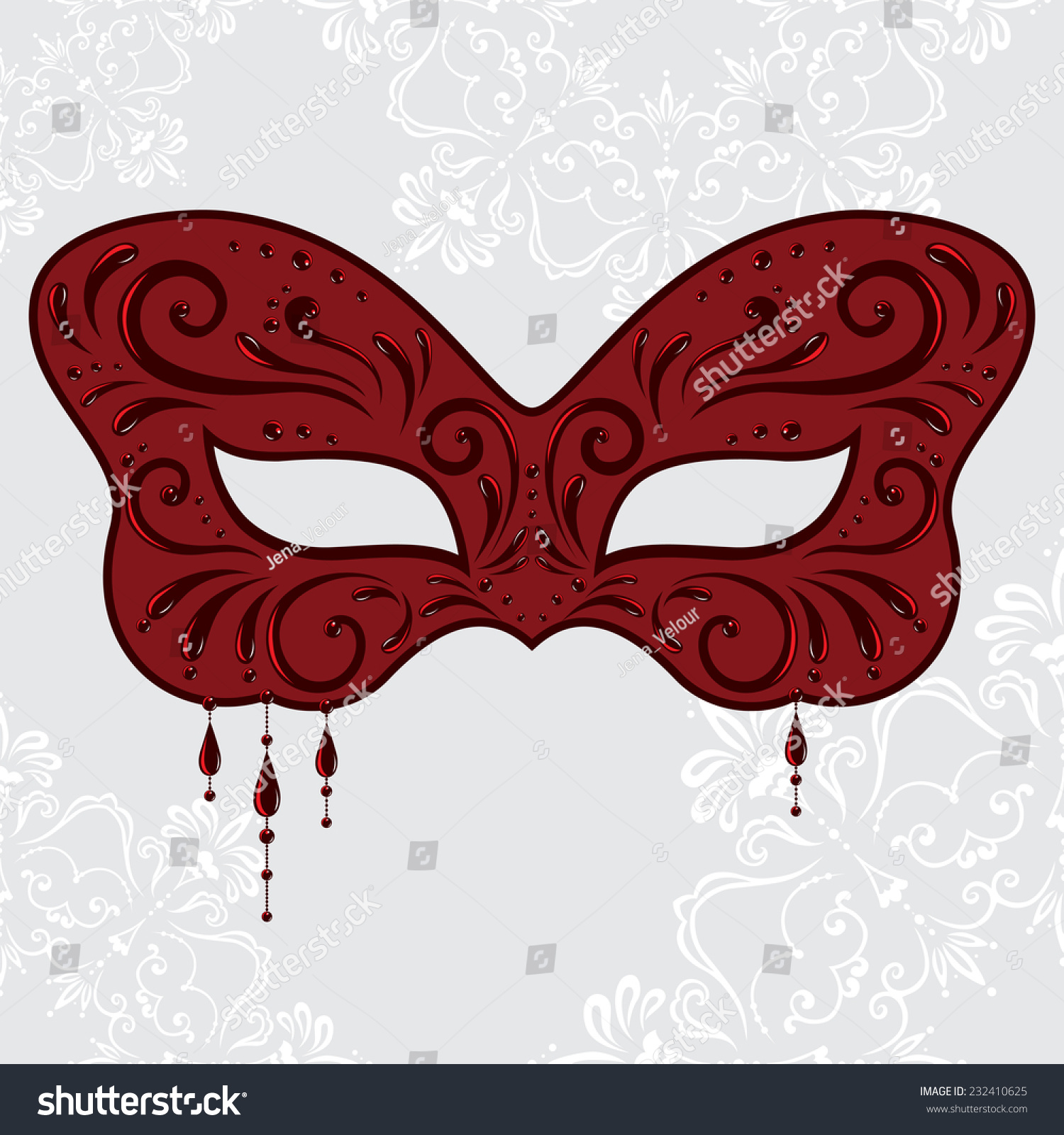 Vector Illustration Red Butterfly Masquerade Mask Stock Vector ...