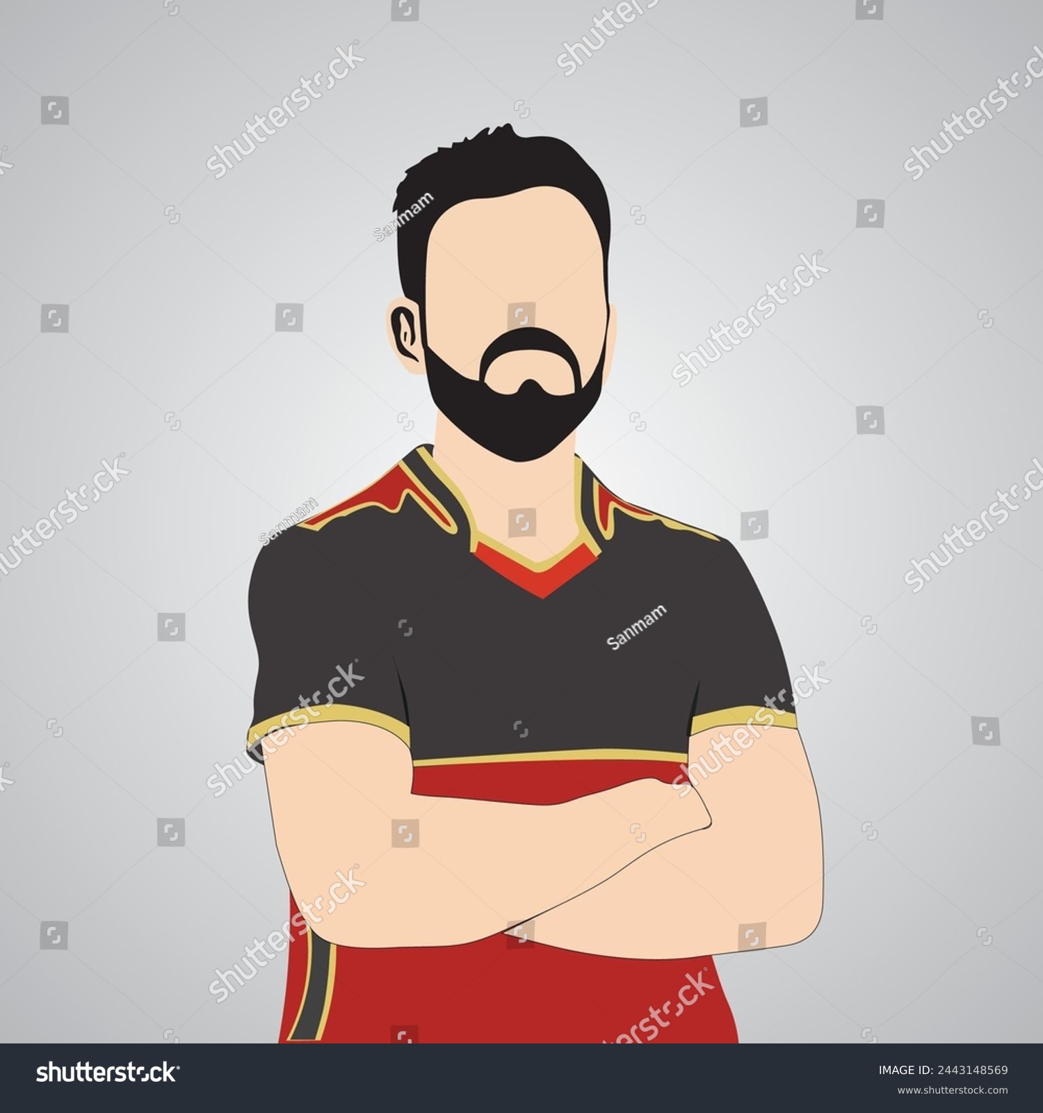 SVG of Vector illustration of Red Jersey cricket player Indian cricket player ipl cricketer  svg