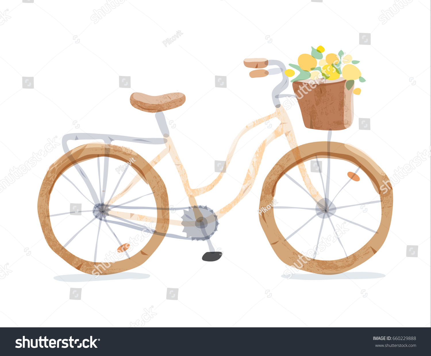 vintage yellow bike with basket