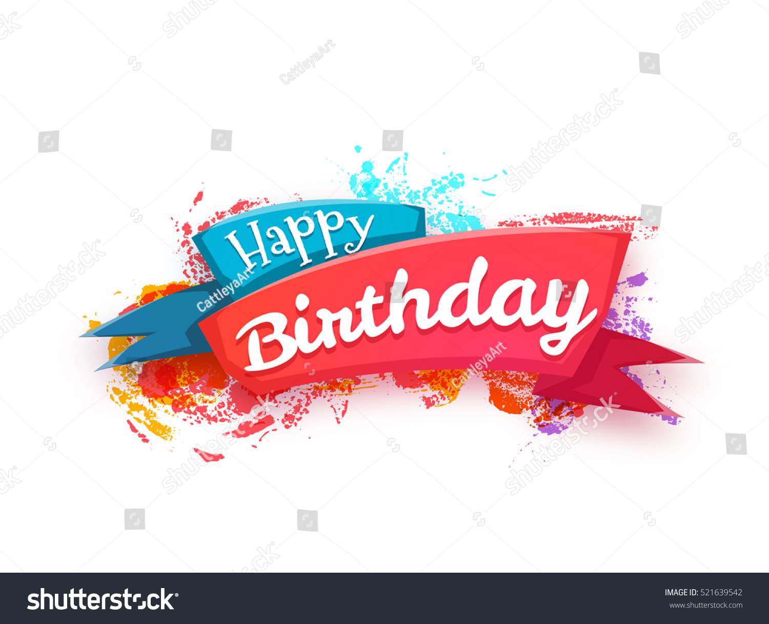 Download Vector Illustration Ribbon Happy Birthday Title Stock Vector 521639542 - Shutterstock