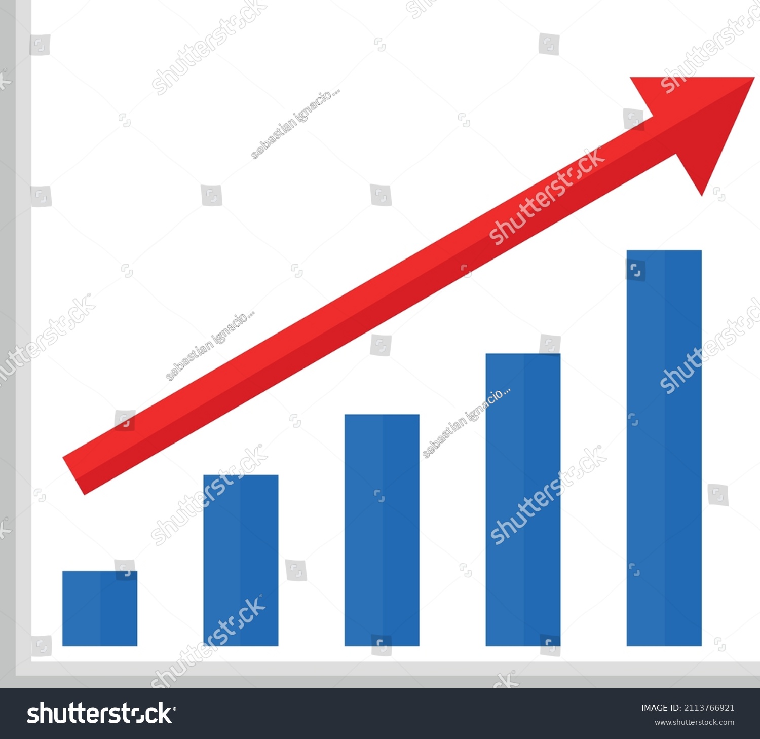 Vector Illustration Rising Bar Graph Stock Vector (Royalty Free) 2113766921