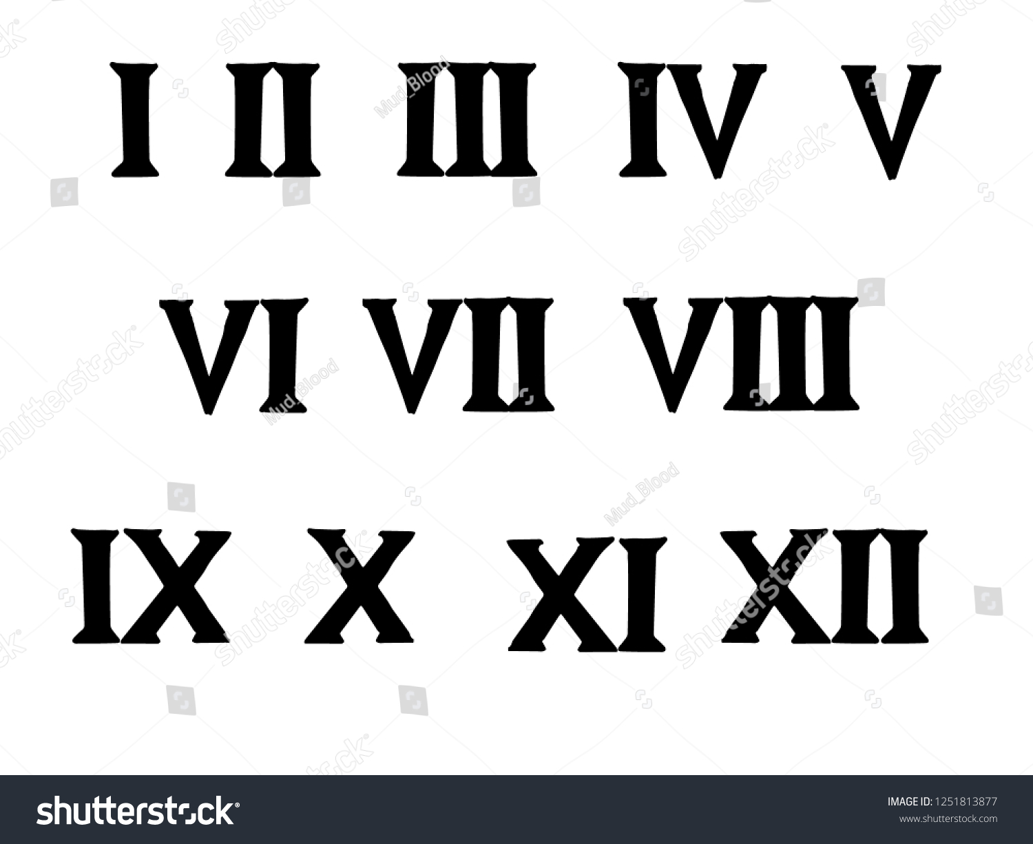 Vector Illustration Roman Numeral Symbols Stock Vector (Royalty Free ...