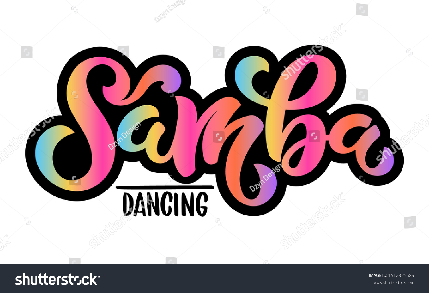 vector-illustration-samba-dancing-text-logo