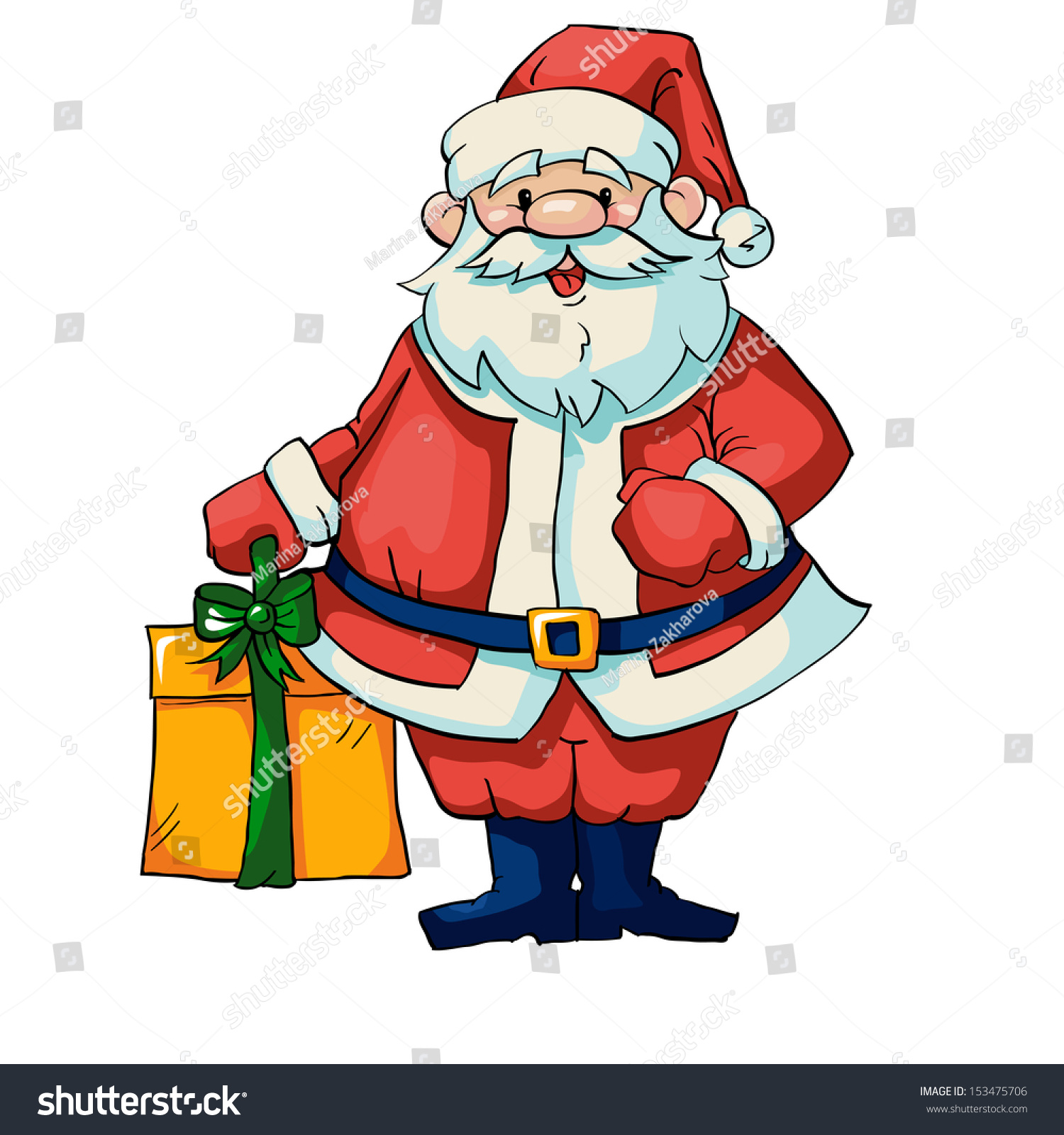 Vector Illustration Of Santa Claus With Gifts. - 153475706 : Shutterstock