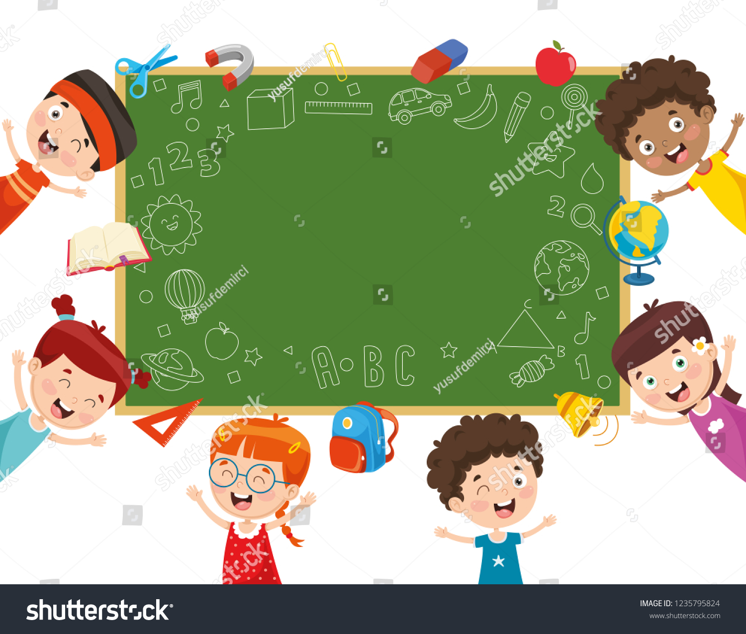 Vector Illustration School Children Stock Vector (Royalty Free) 1235795824