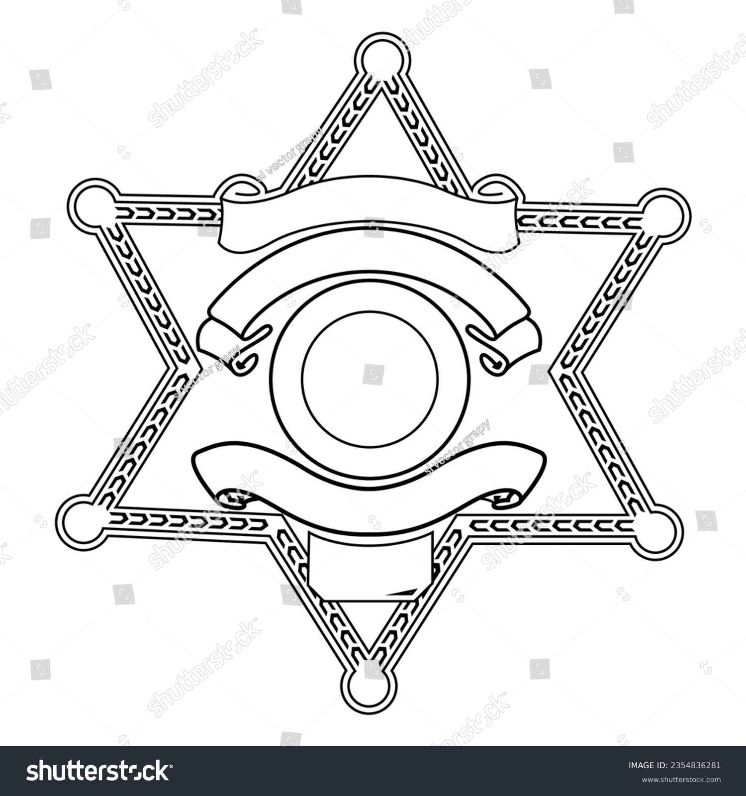 SVG of Vector illustration of Security Police badge sheriff badge svg