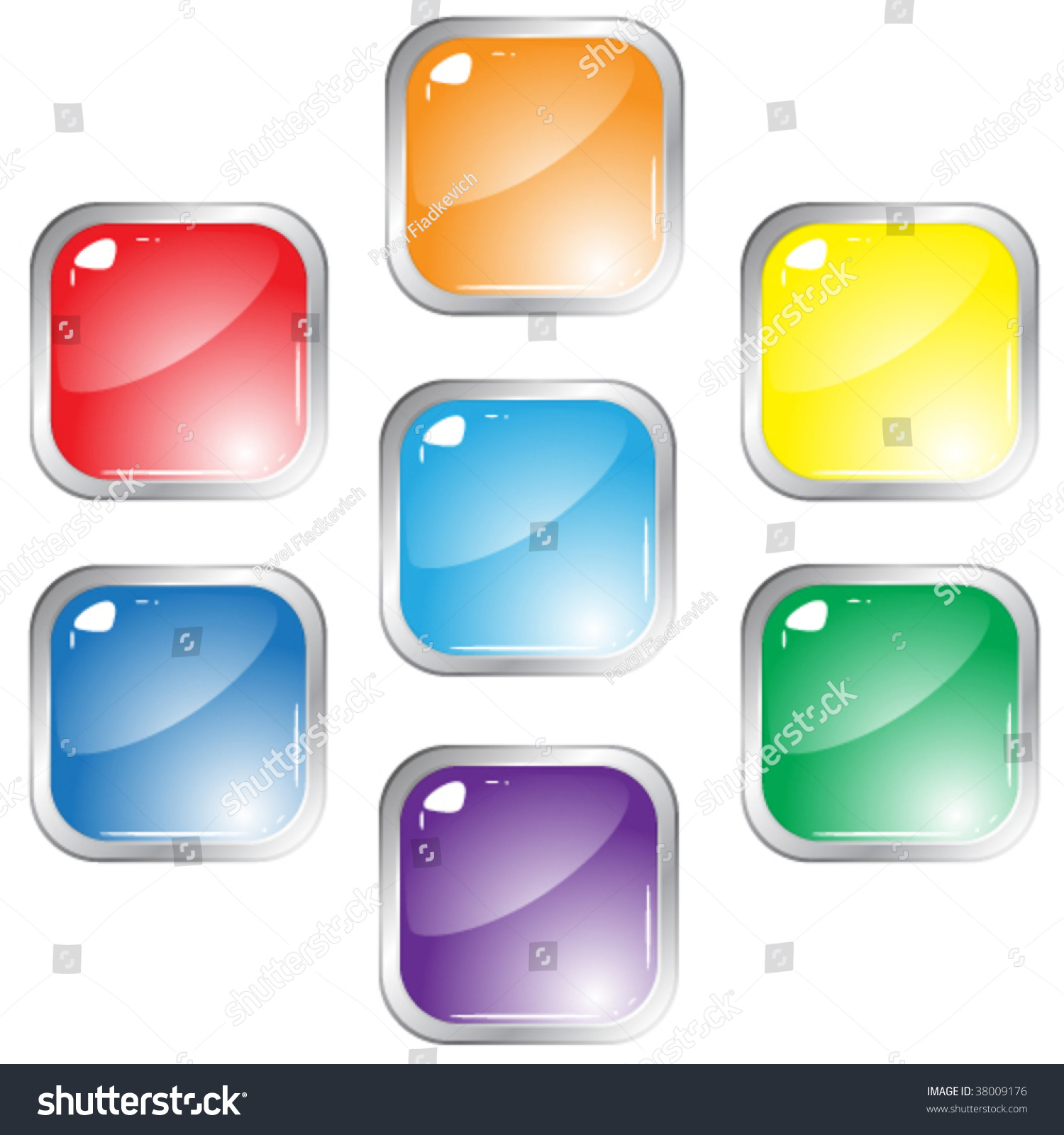 Vector Illustration Of Set Of Shiny Buttons In Various Colors ...