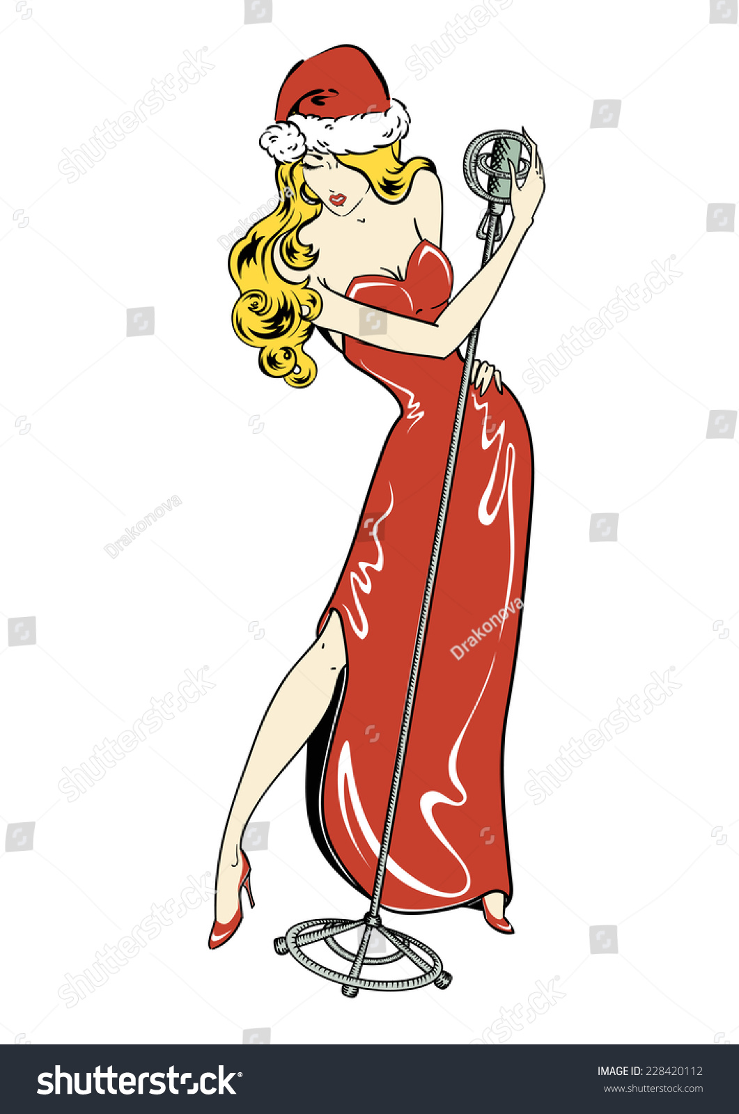 Vector Illustration Sexy Singer Comics Style Stock Vector Royalty Free