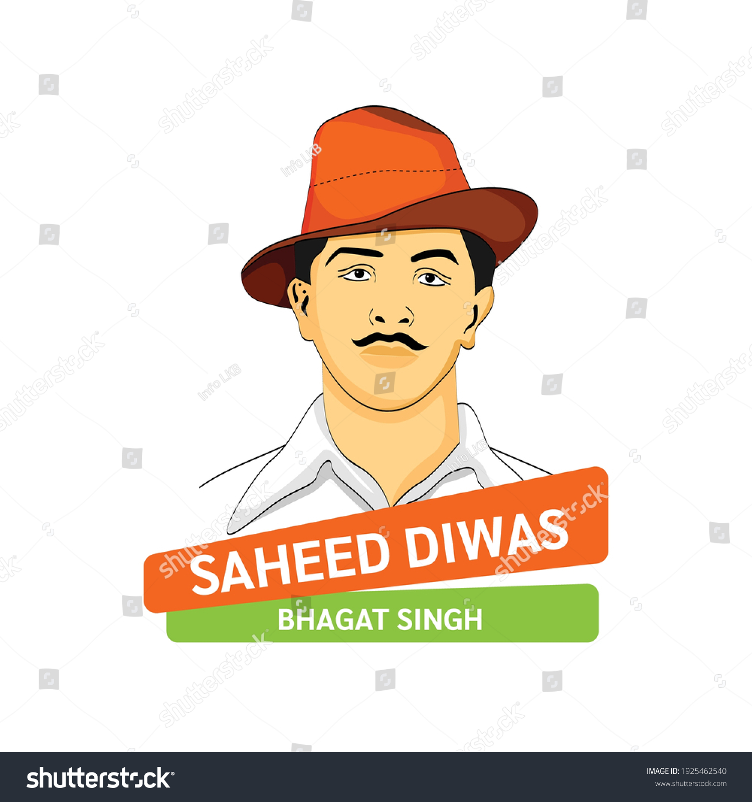 Vector Illustration Shaheed Bhagat Singh Ji Stock Vector (Royalty Free ...