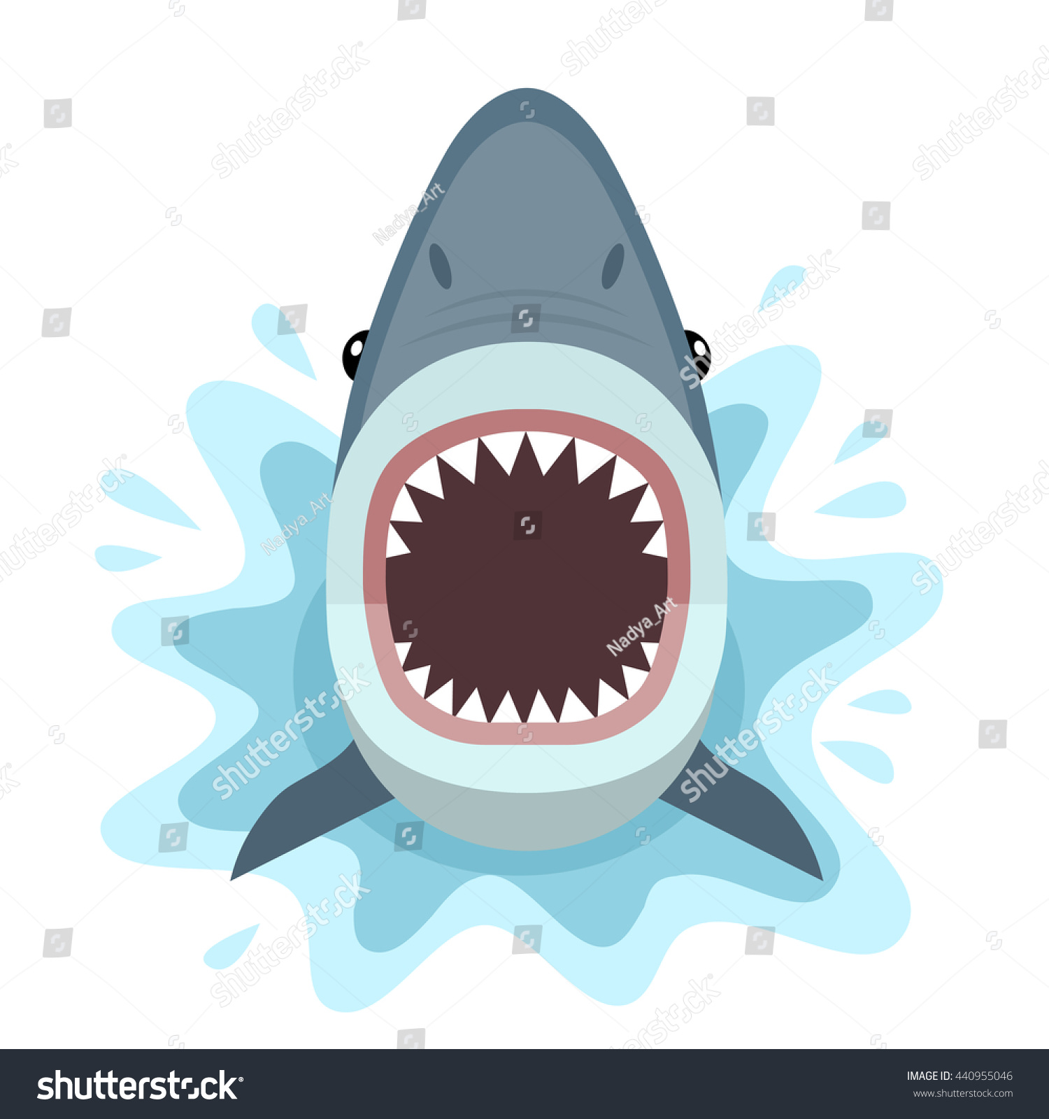 Download Vector Illustration Shark Open Mouth Full Stock Vector ...