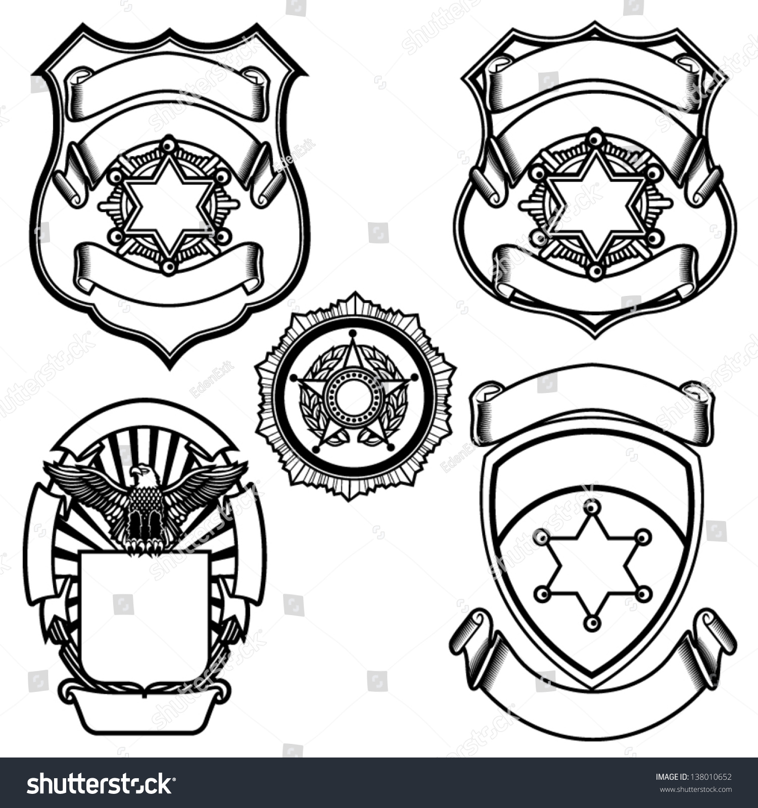 SVG of Vector illustration of sheriff badges svg