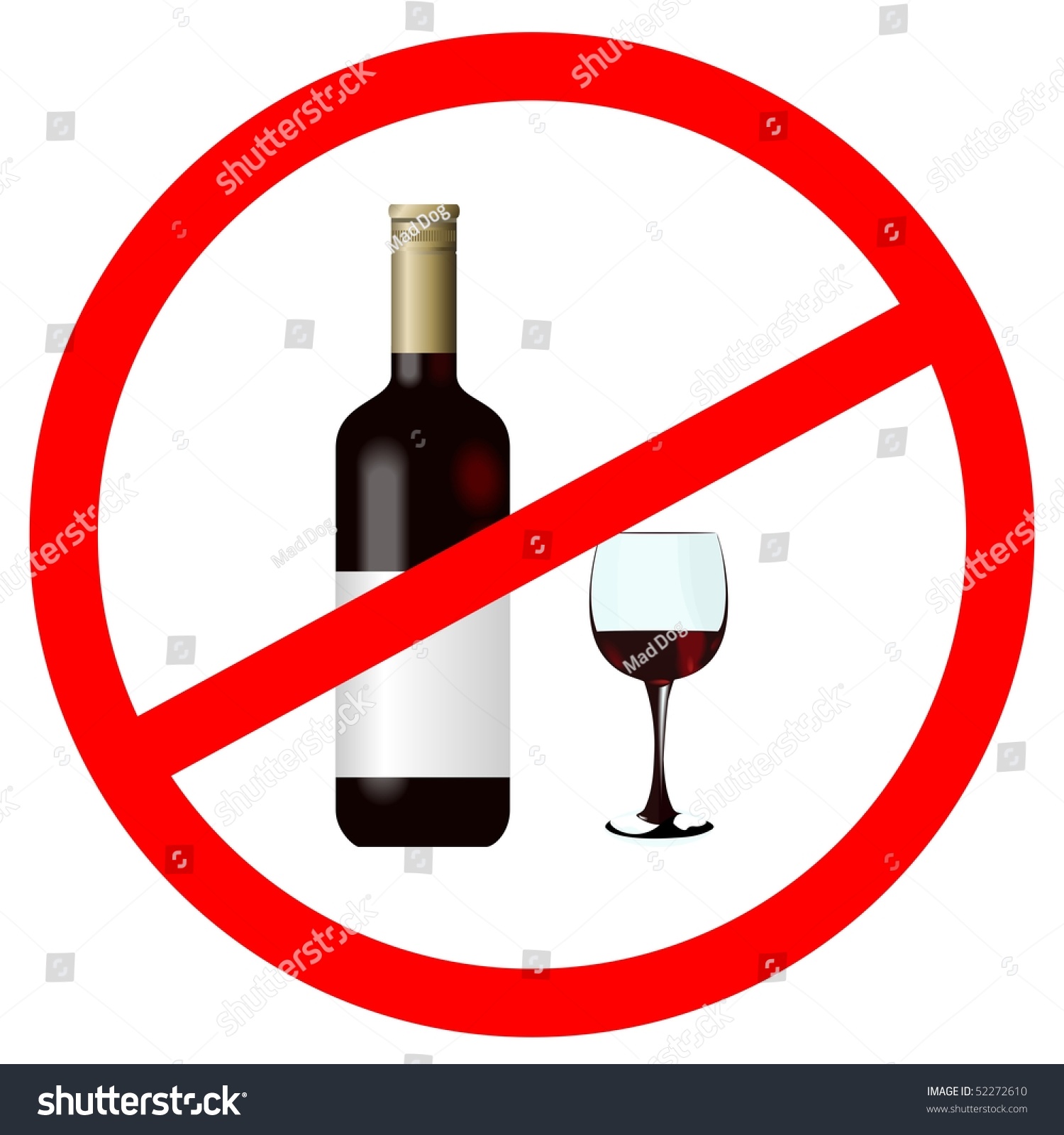 Vector Illustration Of Sign Stop Alcohol - 52272610 : Shutterstock