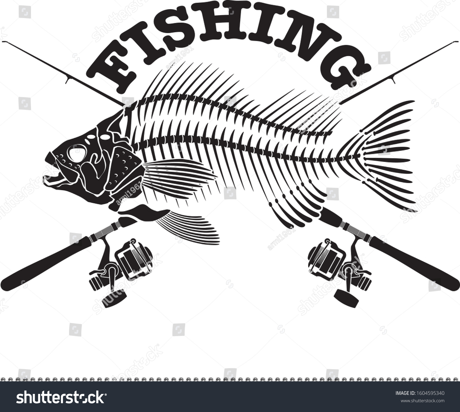 SVG of vector illustration of skeleton fish svg