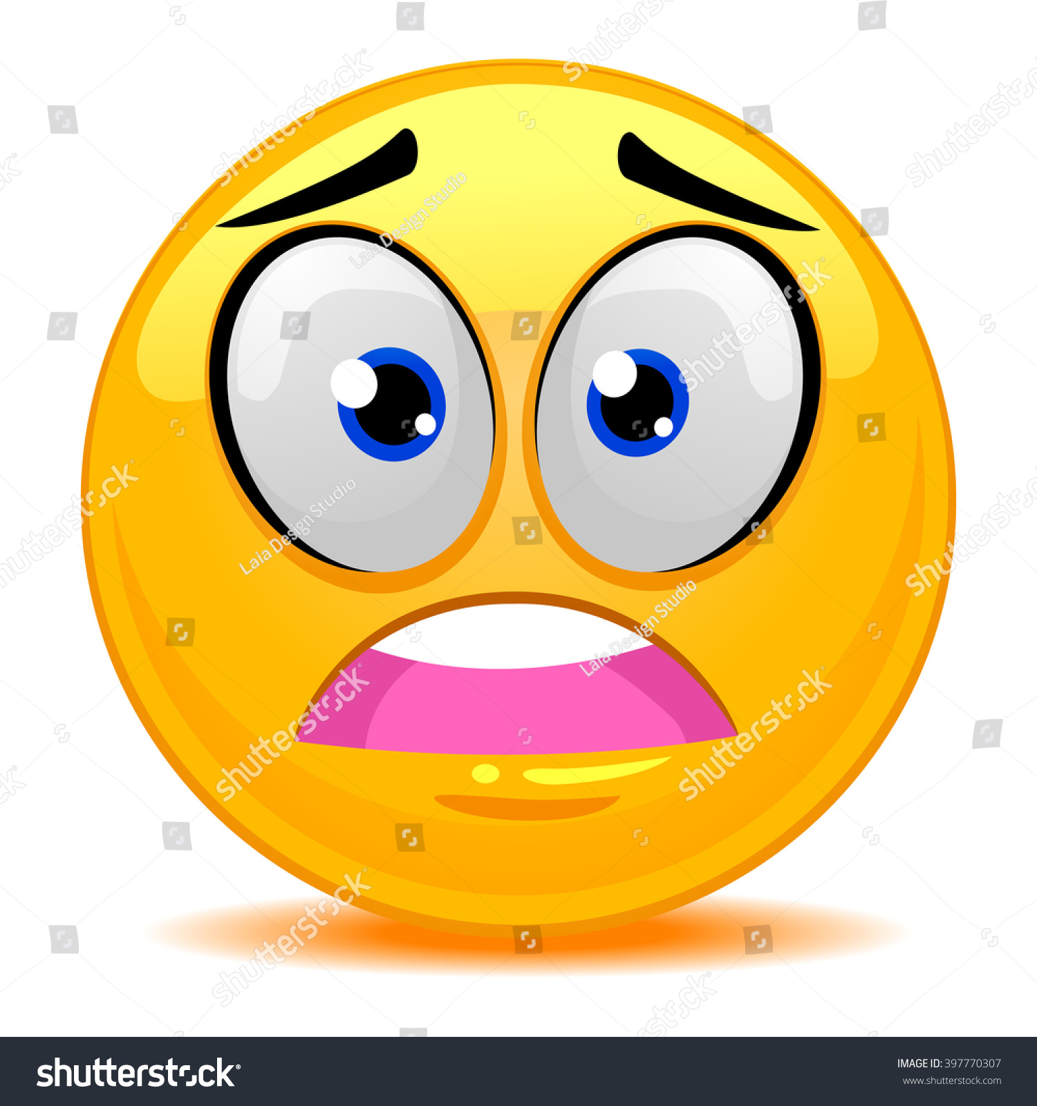 Vector Illustration Smiley Emoticon Scared Face Stock Vector Royalty