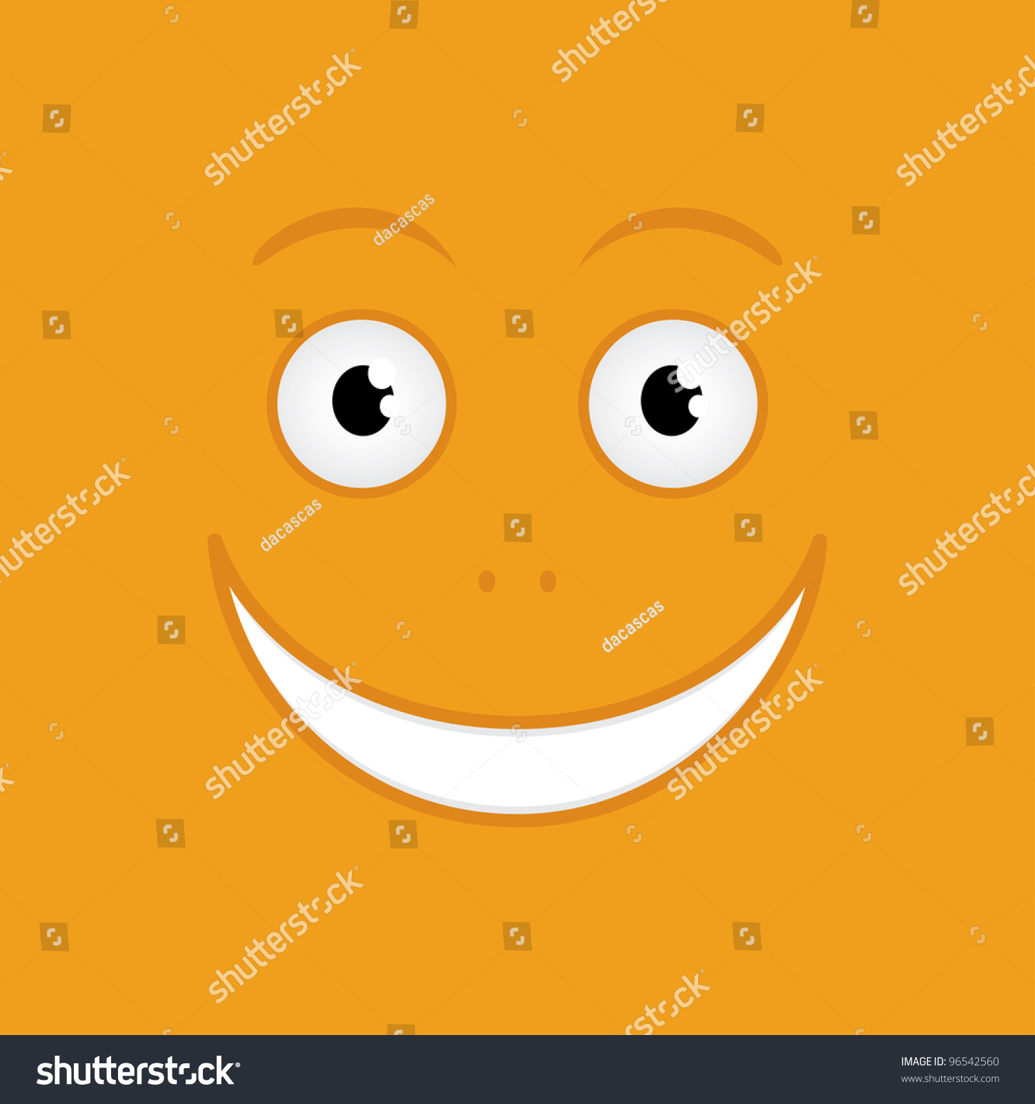 Vector Illustration Smiling Cartoon Face Stock Vector 96542560