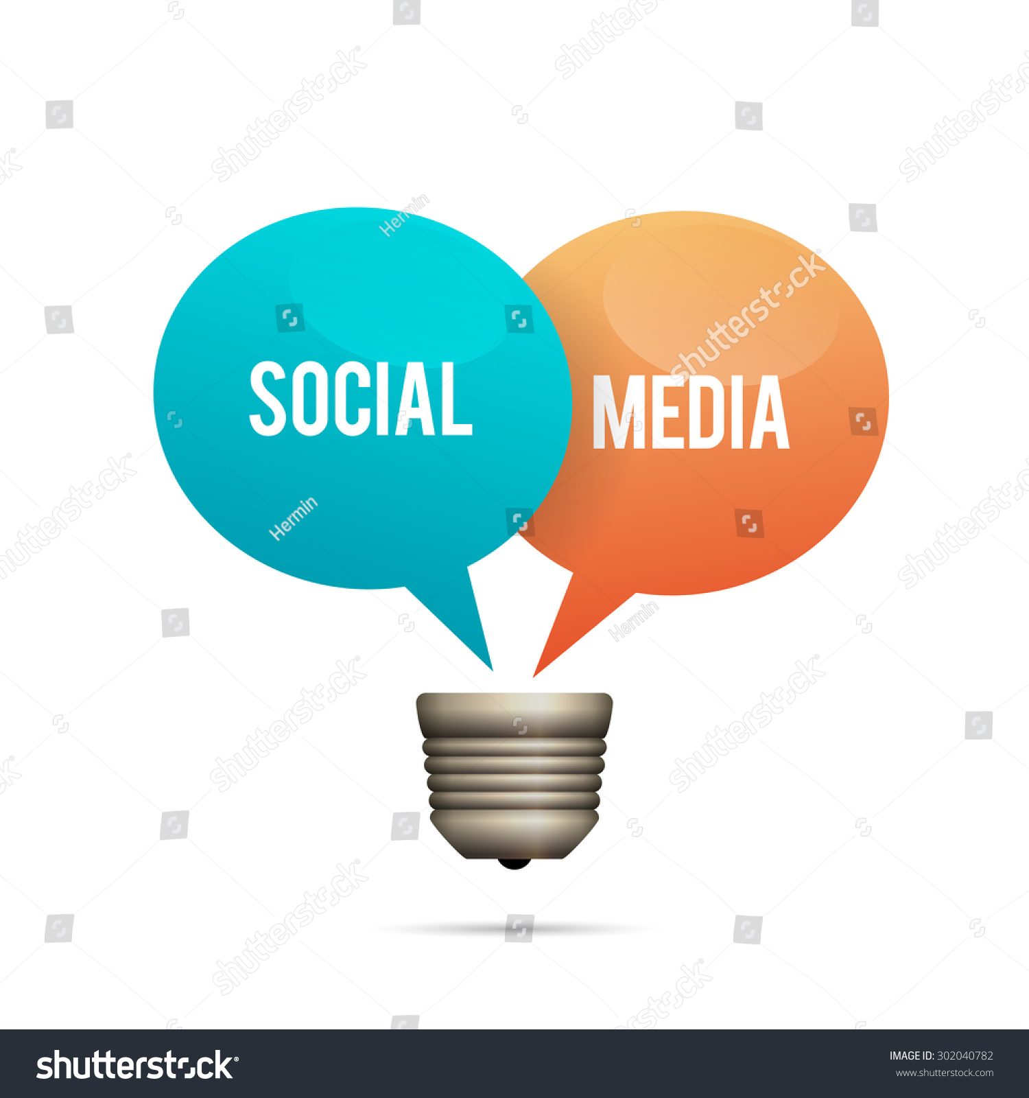 Vector Illustration Social Media Lightbulb Concept Vector De Stock