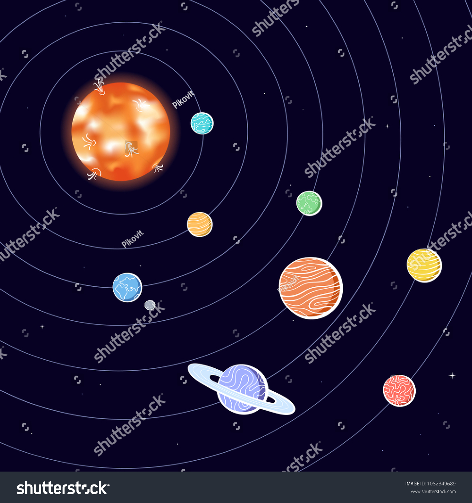 Vector Illustration Solar System Sun Mercury Stock Vector (Royalty Free ...