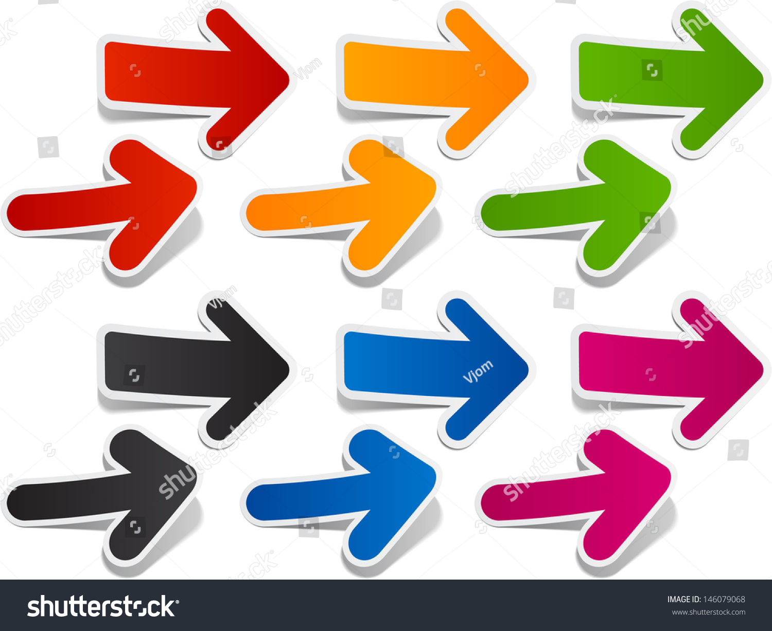 Vector Illustration Of Sticky Collection Of Paper Arrows. Eps10 ...