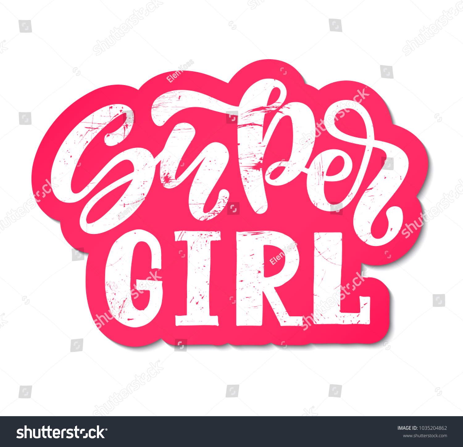 Vector Illustration Super Girl Text Clothes Stock Vector (Royalty Free ...