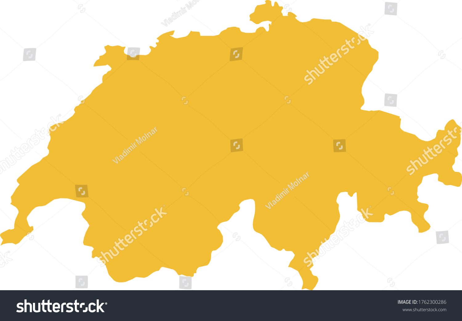 Vector Illustration Switzerland Map Stock Vector (Royalty Free ...