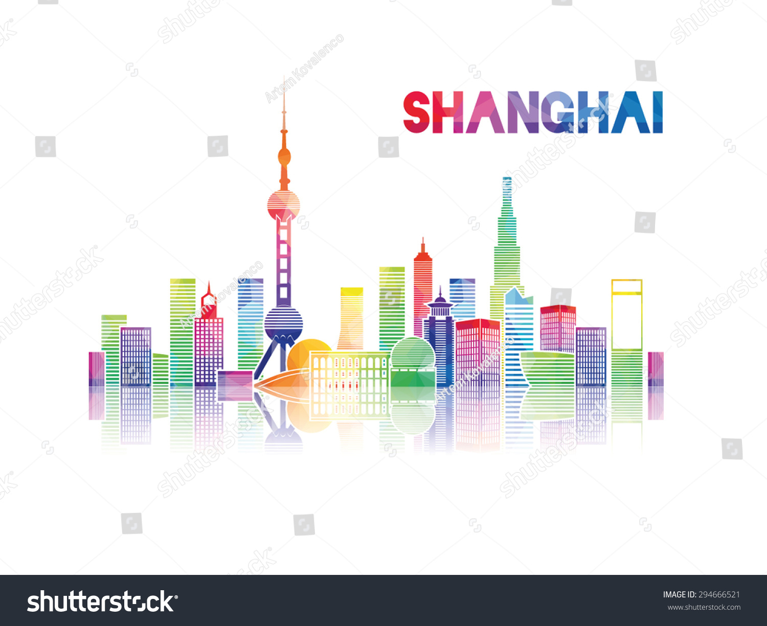 Vector Illustration Of The City Of Shanghai Municipality In The People ...